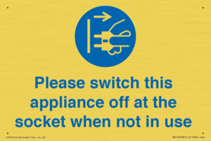Please switch this appliance off at the socket when not in use